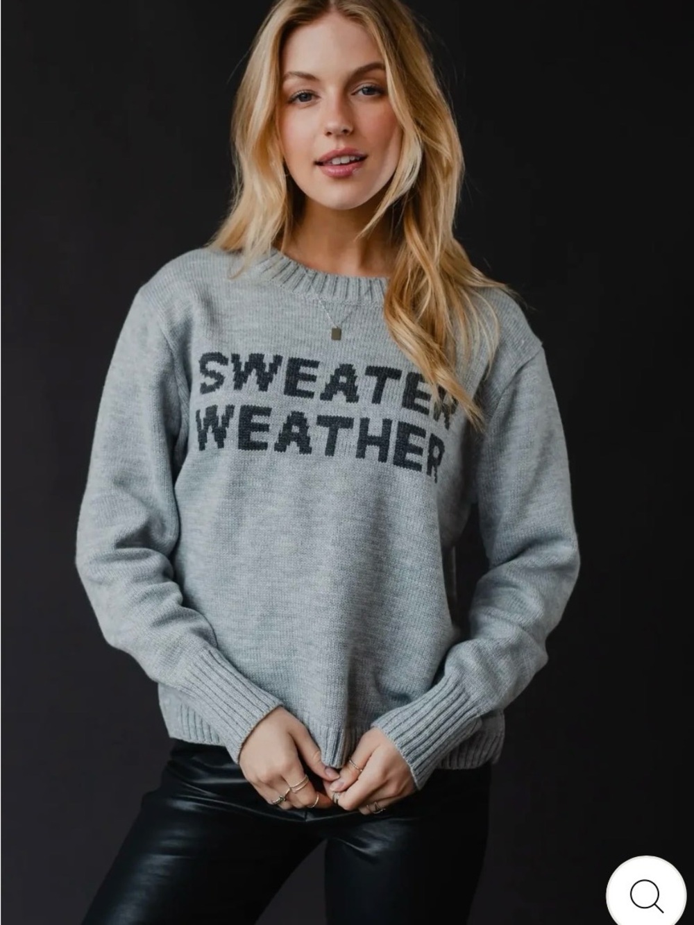 Panache Gray 'Sweater Weather' Crewneck Pullover